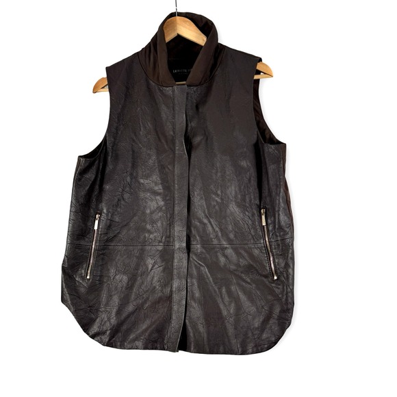 Lafayette 148 New York Jackets & Blazers - Lafayette 148 New York Womens Zip Leather Vest Jacket Sz M Medium